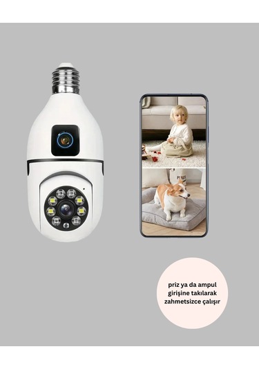 1080p Wifi Ampul Güvenlik Kamerası - Gece Görüş & Uzaktan Erişim