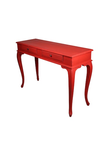 Roys Ahşap 100 Cm Çekmeceli Kırmızı Eskitme  Dresuar Kırmızı