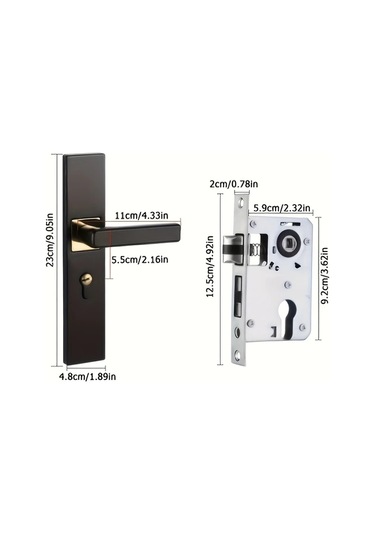 Willowhaven Yüksek Kalite Avrupa Tipi Kapı Kilidi - Sessiz Kulp, Universal Oda Kilidi, Metal Yapı