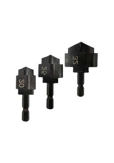 Tongxida 3'lü Ppr Su Borusu Kesme Aleti Seti - 20/25/32 Mm Çelik Basamaklı Matkap Uçları