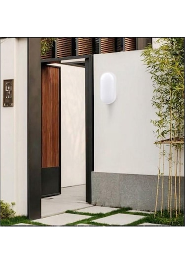 Banyo Tavan Lambası Aydos 20w Oval Beyaz Balkon Tavan Lambası 6400k Beyaz Led Işık Teras Duvar Lambası Beyaz