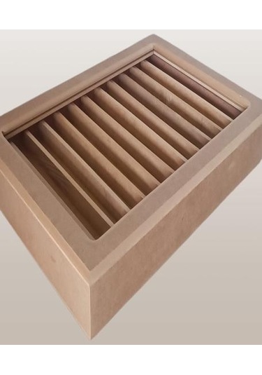 Hobi Adn Dekoratif Tesbih Kutusu Ahşap Mdf Ham Cnc Kesim Çift Bölme El Yapım