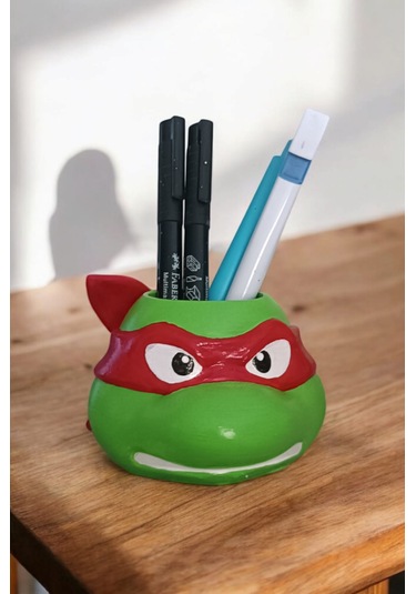 Ninja Kaplumbağa Şeklindeki Kalemlik Rafael 7x10 Cm Kırmızı