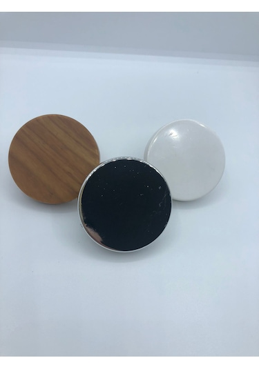 Plastik, 55 Mm Çapında Sade Ve Şık Dolap, Kitaplık, Mobilya Düğme Kulpu 5 Adet Krom Kaplama