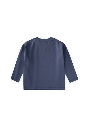 Cigit Sloganlı Uzun Kollu T-shirt 2-10 Yaş İndigo Mavi