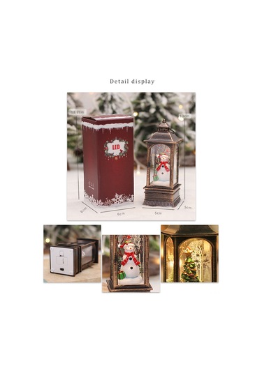 Neevoyu Retro Noel Aydınlatma Figürü - Kar Tanesi Sahnesi Ve Müzikli Kardan Adam Dekorasyon 3xag13 Pil Dahil