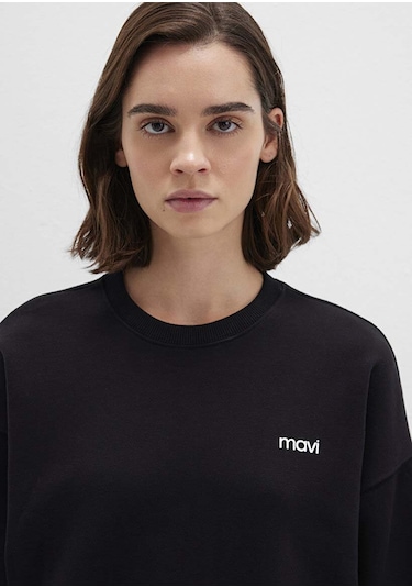Mavi Yuvarlak Yaka Logo Siyah Kadın Sweatshirt M1s10490-900 SiYAH