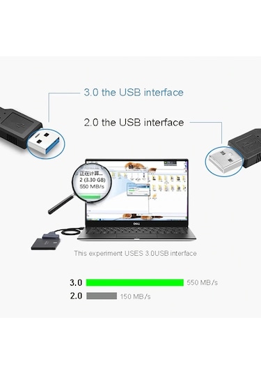 Usb 3.0 2.5 3.5 İnç Sata Ssd Hdd Hard Disk Kablosu 4741A Veri Harici