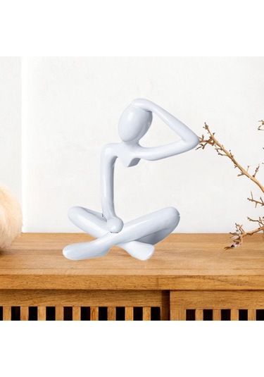 Suntek Düşünür Soyut Heykel Koleksiyonu Masa Kitaplık Beyaz