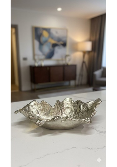 Fıny Dekoratıf Tabak Sılver 33x19x9 Cm