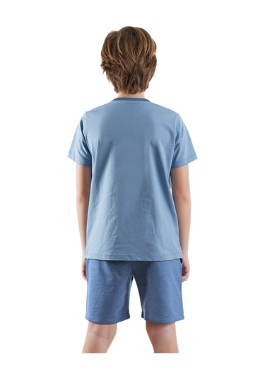 Denokids Dinolar Erkek Çocuk T-shirt Şort Takım Renkli