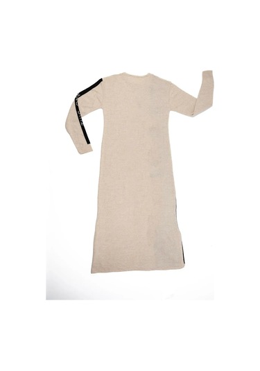 Kadın Krem This One Yazılı Uzun Triko Elbise Krem