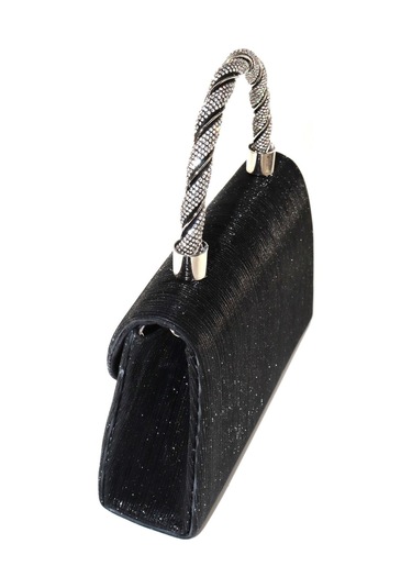 Lazer Kumaş Siyah Abiye Çanta Taşlı Kadın Abiye Çanta Abiye Çanta Siyah Abiye El Düğün Çantası