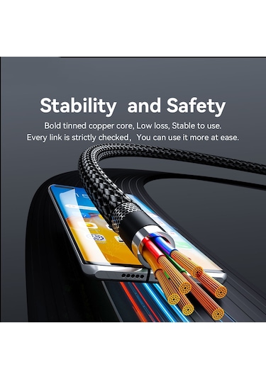 Essager Ex-47 1m Dirsek 100w Tip-c-type-c Şarj Veri Kablosu Dijital Ekran Usb-c Şarj Kablosu