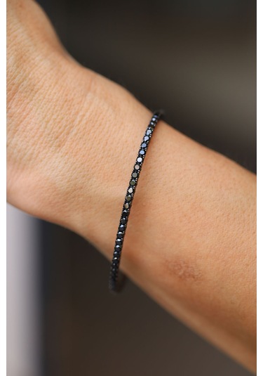 Yenigün Kuyumculuk 14 Ayar Altın Siyah Onix Taşlı Kelepçe Klp24111 Sarı Altın