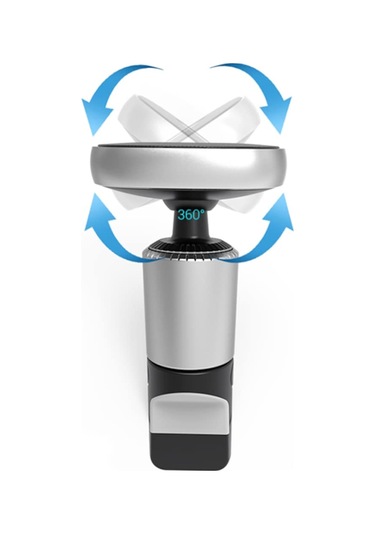Floveme Güçlü Mıknatıslı 360 Döner Universal Araç Havalandırma T-Gri