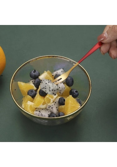 Gümüş 5 Adet Meyve Çatalı Lüks Paslanmaz Çelik Altın Kek Tatlı Çatal Güzel Mini Çatal Kek İçin Kullanılan Parti Salyangoz Çatal Restoran