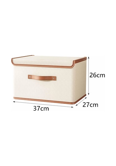 Suntek Katlanabilir Kapaklı Depolama Kutusu Bej 37 x 27 x 26 CM