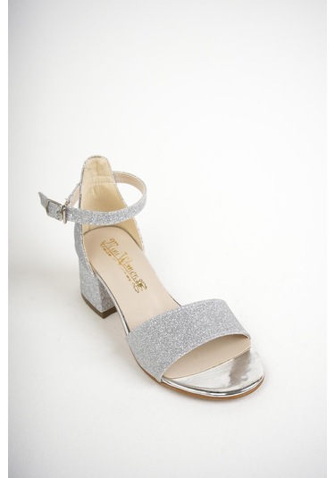 İncimoda Kız Çocuk Bilekten Bağlama Topuklu Taşlı Günlük Sandalet 001