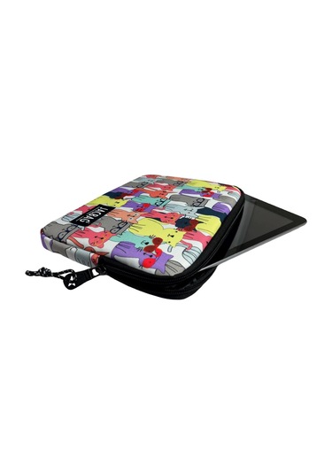 Jacbag Sarı Kedi Kız Ve Erkek Çocuk Tablet Çantası/kılıfı Suya Dayanıklı Malzeme Tablet Kılıfı