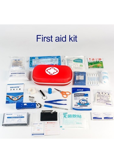 Sones 25'i 1 Arada Eva Taşınabilir Araba Ev Açık Hava Acil Durum Malzemeleri Kiti Hayatta Kalma Kurtarma Kutusu Kırmızı