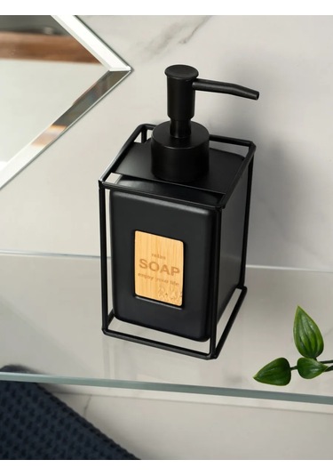 Denezo Seramik Sıvı Sabun Dispanseri, Banyoda Kullanım İçin Dağıtıcı 355464691 Siyah