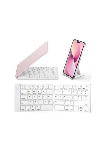 Samsers Katlanabilir Bluetooth Klavye Stand Tutuculu Pembe Bt X 1