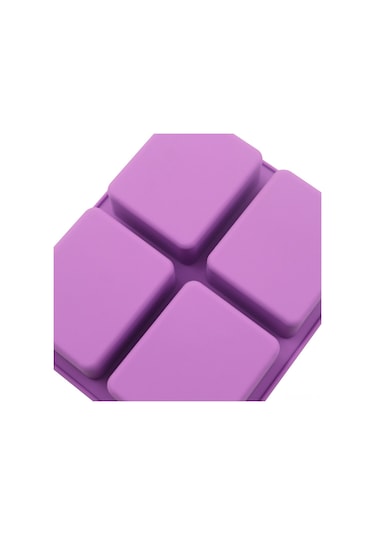 Geeroyoo 4'lü Karanfil Desenli Silikon Kalıp: Sabun, Koku Kiremiti, Reçine Ve Mum Yapımı İçin Esnek, Isı Dayanıklı, Kolay Çıkarım Mor