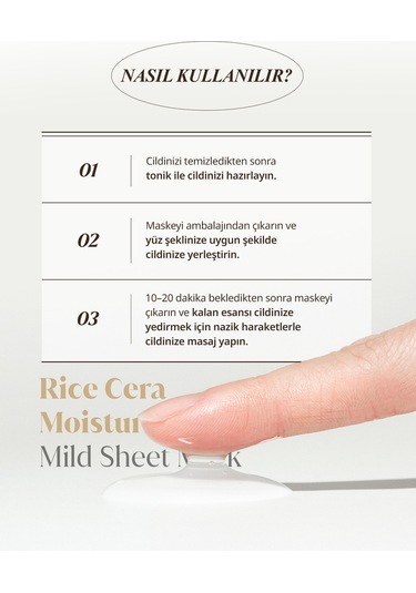 Pirinç Özlü, Cilde Aydınlık Görünüm Veren Yaprak Maske Goodal Rice Cera Moisture Mild Sheet Mask
