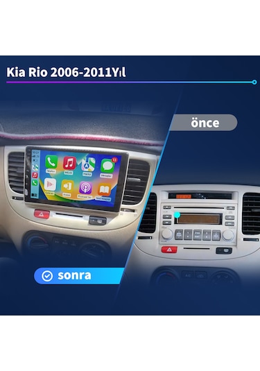 Kia Rio 2006-2011yıl 2gb Ram 32gb Rom Carplay Navigasyon Multimed