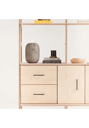 Woodesk Violet, Ahşap Kitaplık Ve Raf Ünitesi, Natural Renk