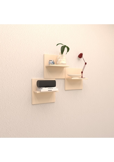 Rafkestir Marin Duvar Rafı Krem ( Mat )