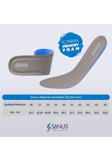 Sanus 100 Model Memory Foam Topuk Dikeni Hava Yastıklı Ortopedik Tabanlık
