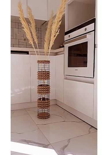 Egindra Egindra Hasır Tel Dekoratif Vazo-Pampas Vazosu 70 cm