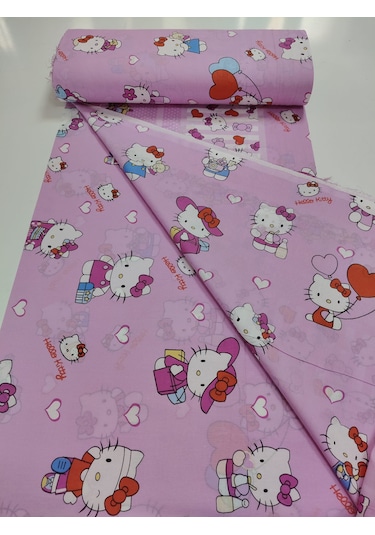 Ranforce Metrelik, Nevresimlik Kumaş - 100x240 Hello Kitty
