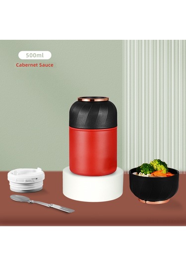 Youmex Kırmızı 850ml Çocuk Termos Bardak, 304 Çelik, İki Kullanıma Uygun Kapak, Yemek Izgarası Çok Renkli