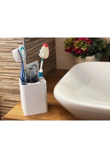 Okpax Diş Fırçalık Ve Diş Fırçası Kabı Yeni Model Beyaz