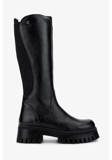 Valmenti Kadın Hakiki Deri Siyah Floter Casual Çizme 322 2251804 Bn Czm Sk24-25 Sıyah Fltr Siyah Deri