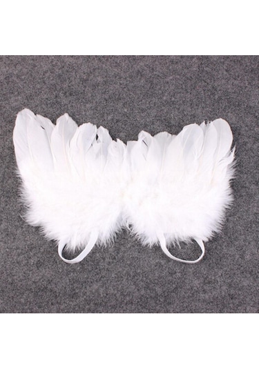 Yenidoğan Bebek Beyaz Melek Kanatları Kafa Bandı Kostüm Fotoğraf Sahne Dekorasyon Beyaz