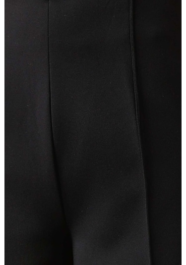 Eegen Studio Korean Twill Geniş Paça Pantolon Şık Dikiş Detayı Ve Rahat Fit Siyah