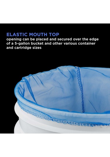 Xurunkeji İnce Naylon Ağlı 5 Galon Boya Sıvı Süzgeç Filtre Torbası, Tek Kullanımlık Filtre Torbası, Elastik Üst Açıklıklı 12'li Paket