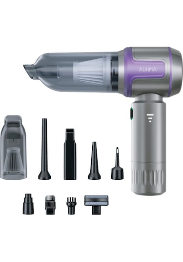 Ahv-19 Kablosuz Araç İçi Süpürge Mor 17000pa Güçlü Vakum Fırçasız Motor Üfleme & Vakum Mor