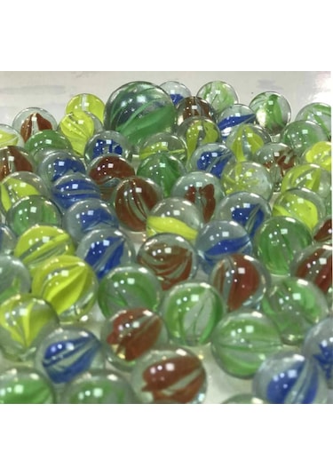 Cam Misket Bilye Oyuncak 100 Adet Karışık Cam Bilya