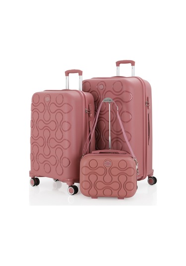 Mçs Polipropilen 3lü Valiz Seti Büyük & Orta & Makyaj V376 S23sy1000051-set 00418 Koyu Pudra