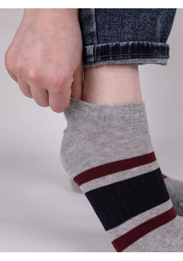 Fn Varan Kısa Çizgili Çorap Seti - 5 Çift 221812500 Beyaz