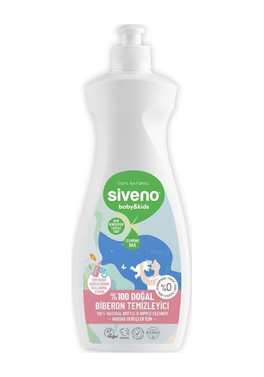 Siveno %100 Doğal Emzik ve Biberon Temizleyicisi Bitkisel Elde Bulaşık Sabunu Nemlendirici Vegan 500 ml