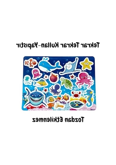 Tekrar Tekrar Kullanılabilen Sticker Seaworld Açık Ahşap