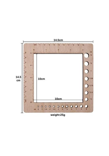 Homyl Ahşap Örgü Ölçer Cetvel Pratik Yaratıcı Kompakt