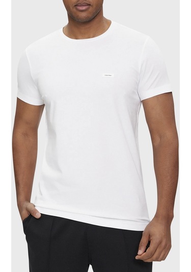 Calvin Klein Erkek T Shirt K10k112724 Yaf Beyaz