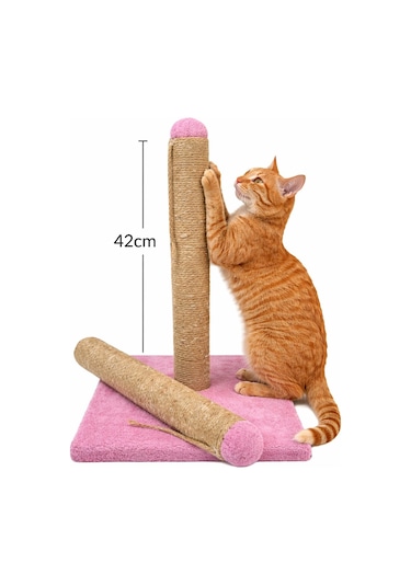 Pembe Kedi Tırmalama Tahtası Yedek Borulu-42cm